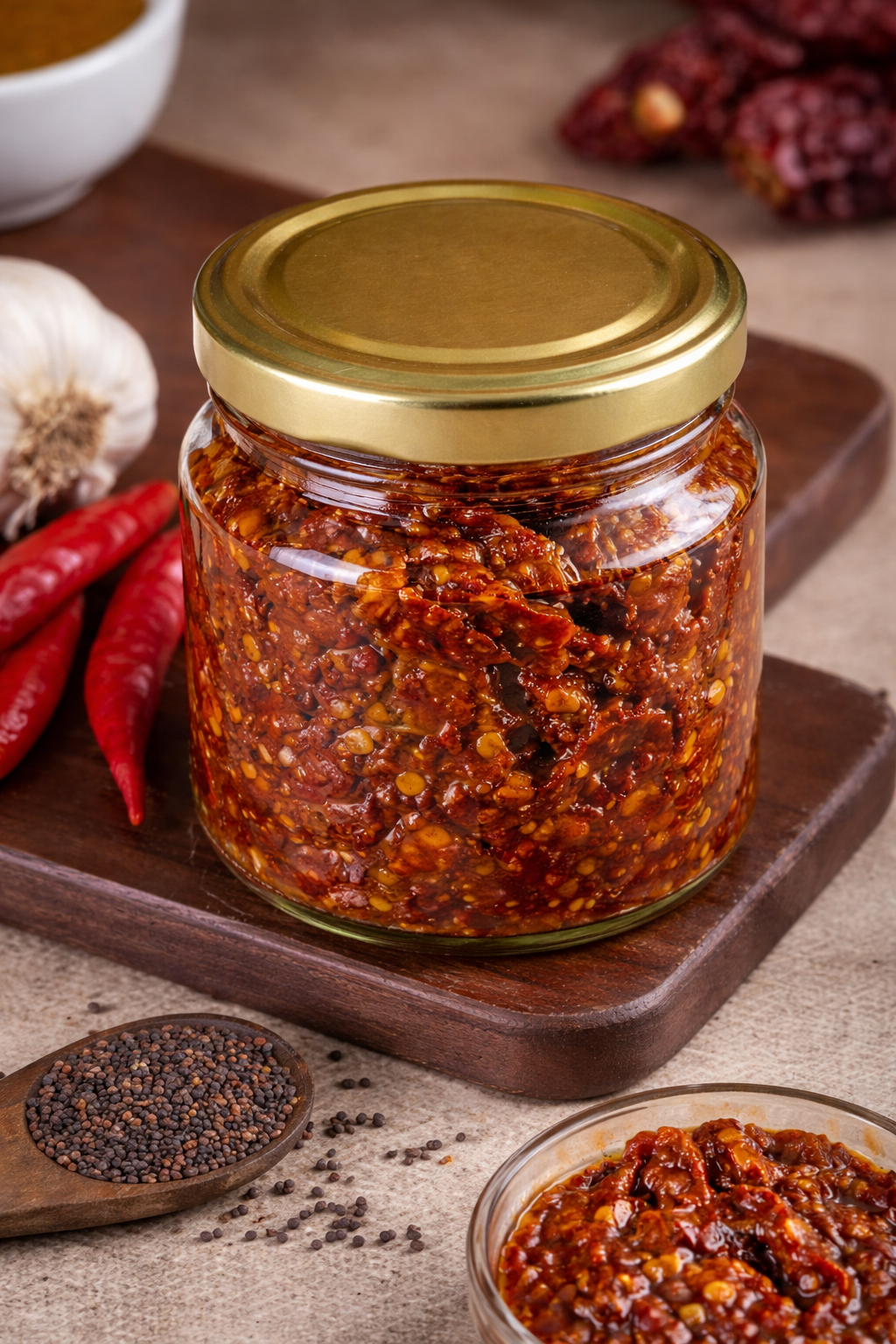 Red Chilli Pickle (Thokku / Niluva Pachadi)