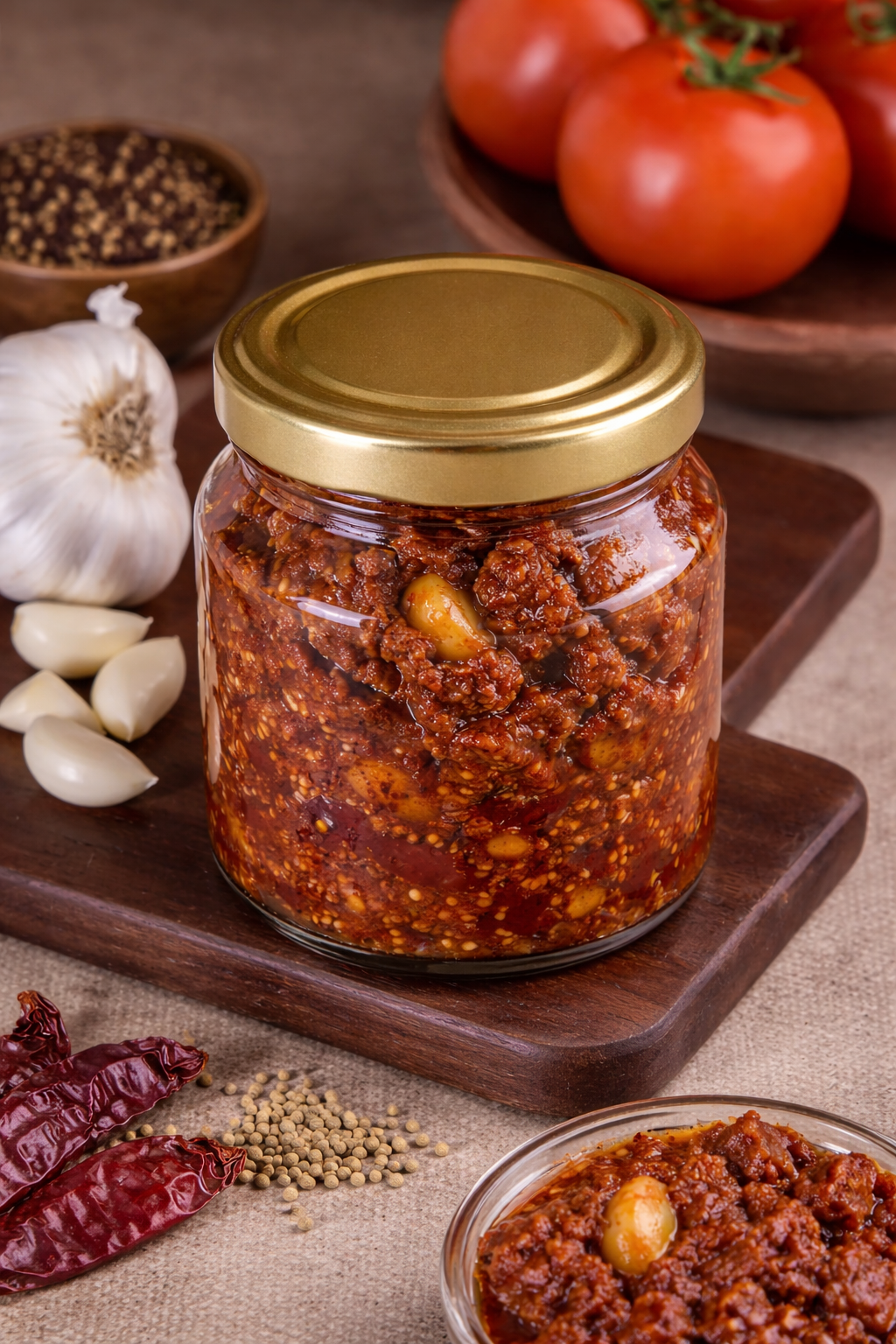 Tomato Pickle (Thokku / Niluva Pachadi)